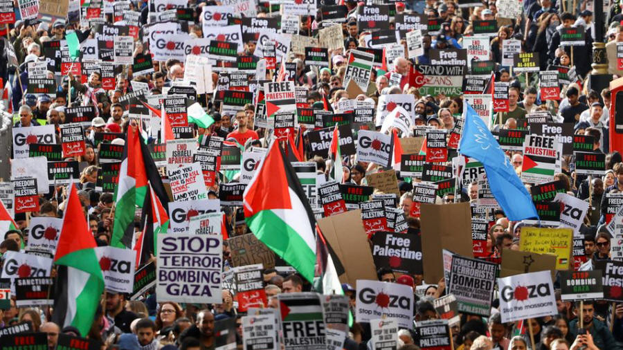 Protest in London: Zehntausende solidarisierten sich in London mit Palstina